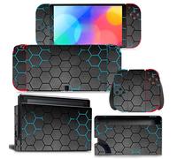RESKIO Autocollant pour Switch OLED Skin Sticker Decal Cover pour Switch OLED Console Skin Dock Joy Con Wrap Full Wrap Skin pour NS OLED Vinyl 36052 Autocollant l'adhérence