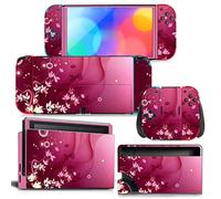 RESKIO Autocollant pour Switch OLED - Sticker Decal Cover pour Console, Dock, Joy Con - Full Wrap Skin Vinyl pour NS OLED 27188 - Adhérence Améliorée