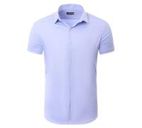 Reslad Chemise pour homme à manches courtes, coupe ajustée | Chemises de loisirs pour l'été | Chemises stretch pour hommes avec un confort optimal | Chemise élégante pour homme d'affaires RS-7025