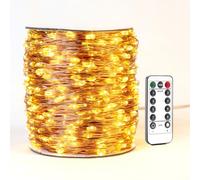 RESNICE Guirlande lumineuse extérieure étanche en fil de cuivre de 60 m de long avec télécommande, 600 LED haute luminosité pour jardin, porche, terrasse, décoration de fête, mariage et Noël