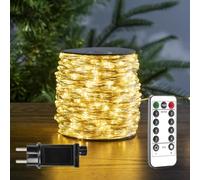 RESNICE Guirlande Lumineuse LED de 20 m, Étanche, Blanc Chaud, 200 LED avec Télécommande pour Salon, Chambre, Jardin, Terrasse, Balcon, Mariage ou Décorations de Noël