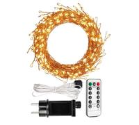 RESNICE Guirlande Lumineuse Pétard 6M, 200 LED Blanc Chaud, Alimentation Secteur, Fil de Cuivre Flexible, Télécommande, Décoration Intérieure et Extérieure pour Noël, Jardin, Chambre, Fêtes