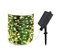 RESNICE Guirlande lumineuse solaire de 30m, grande capacité, 300 LED, fil de cuivre vert, étanche, pour jardin, cour, terrasse, porche, arbre, mariage, décoration de fête