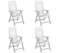 RESOL Blanes Set 4 Fauteuils de Jardin. Recliners 5 Position, avec Haut Dossier et accoudoirs | Léger et Confortable avec 5 Multiposition, Pliable - Couleur Blanc