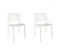 resol grupo GARBAR Wind Set 2 Chaise Intérieur, Extérieur | Jardin, terrasse, Balcon, Salon, Cuisine, Salle à Manger | Design, léger, empilable | Blanc