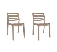 resol grupo Wind Chaise Intérieure, Extérieur | Jardin, terrasse, Balcon, Salon, Cuisine, Salle à Manger, Plastique Résine Polypropylène, Sable sans Bras, Set 2