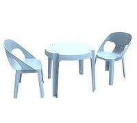 resol Rita Set Enfant de 2 chaises et 1 Table, Plastique et polypropylène, Bleu Ciel, 60 x 51 x 78 cm, Lot de 3