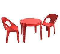 resol Rita Set Enfant de 2 chaises et 1 Table, Plastique et polypropylène, Rouge, 60 x 51 x 78 cm, Lot de 3