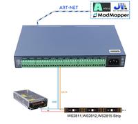 Résolution & M5 12Ports Artnet vers contrôleur de pixels SPI contrôle WS2811 WS2812 DMX512 pour bande lumineuse Led 1 Control and 1Key