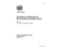 Resolutions And Decisions Of The Economic And Social Council