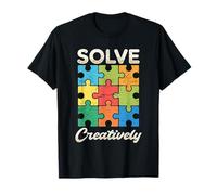 Résolvez Un penseur de Puzzle créatif et coloré T-Shirt