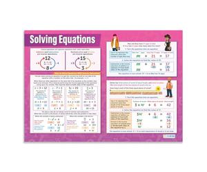 Résoudre des équations | Graphiques mathématiques | Papier laminé brillant de 594 mm x 850 mm (A1) | Graphiques mathématiques pour la ffiches éducatives par Daydream Education