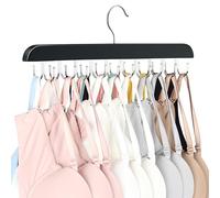 Resovo Cintre pour Soutien-Gorge en Bois de qualité supérieure, 16 Grandes capacités, économie d'espace, Rotation à 360°, Crochets métalliques Pliables, Organiseur pour Soutien-Gorge, débardeurs,