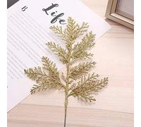 RESOYE Lot de 10 feuilles artificielles à paillettes dorées pour sapin de Noël