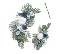RESOYE Lot de 2 arches de mariage artificielles en soie avec feuilles d'eucalyptus pour mariage, cérémonie, fête, décoration d'intérieur Bleu Clair 19.7x7.9in,9.8x3.9 inch