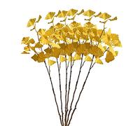 RESOYE Lot de 6 branches de fleurs artificielles, feuilles de gingko artificielles, composition florale pour décoration d'intérieur, vase, fête, 70 cm