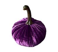 RESOYE Petites citrouilles artificielles en velours violet - Décoration de cheminée pour Halloween, Thanksgiving, Noël, festival, fête