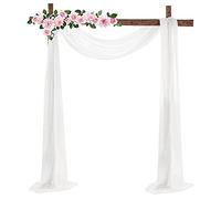 RESOYE Tissu drapé en mousseline de soie blanche pour arche de mariage - Rideau pour fête de mariage, cérémonie, décoration de scène (68,5 x 549 cm)