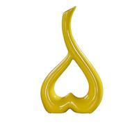 RESOYE Vases en céramique jaune - Décoration pour centres de table - 25,4 x 15,9 cm - Vase moderne en forme de cœur pour la maison, le bureau, la décoration