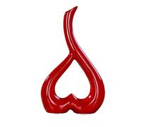 RESOYE Vases en céramique rouge - Décoration pour centres de table, 25,4 x 15,9 cm - Vase moderne en forme de cœur pour la maison, le bureau