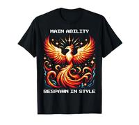 Respawn avec Style | Phoenix Pixel Revival Gamer Art T-Shirt