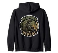 Respawn Repeat Tactical Skull Soldat Military Gamer Graphic Sweat à Capuche