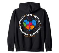 Respect, Amour, Soutien, Sensibilisation à l'Autisme, Mois de la fierté autistique Sweat à Capuche