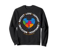Respect, Amour, Soutien, Sensibilisation à l'Autisme, Mois de la fierté autistique Sweatshirt