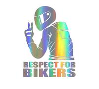 Respect pour les Cyclistes Autocollant Réfléchissant, KIMISS 15 * 11cm Respect pour les Motards Autocollant de Moto Autocollants de Voiture Autocollant de Décoration de Voiture de (Multicolore)