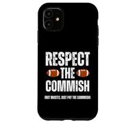 Respect The Commish Funny Fantasy Football Commissioner Coque pour iPhone 11