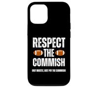 Respect The Commish Funny Fantasy Football Commissioner Coque pour iPhone 12/12 Pro