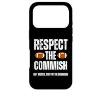 Respect The Commish Funny Fantasy Football Commissioner Coque pour iPhone 17 Pro