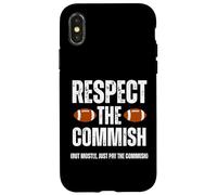 Respect The Commish Funny Fantasy Football Commissioner Coque pour iPhone X/XS