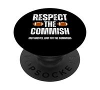 Respect The Commish Funny Fantasy Football Commissioner PopSockets PopGrip Adhésif