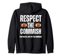 Respect The Commish Funny Fantasy Football Commissioner Sweat à Capuche