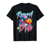 Respect The Drip Basketball Ice Cream Drip Goutte Avec Sprinkles T-Shirt