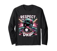 Respect The Drip Casque de Baseball Motif Chauve-Souris Manche Longue