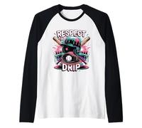 Respect The Drip Casque de Baseball Motif Chauve-Souris Manche Raglan