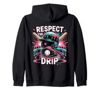 Respect The Drip Casque de Baseball Motif Chauve-Souris Sweat à Capuche