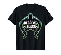 Respect The Grind Fear The Tackle Design Rugby T-Shirt