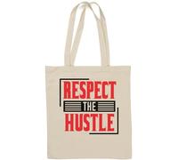 Respect The Hustle Red Graphic Sac fourre-tout en coton naturel Blanc