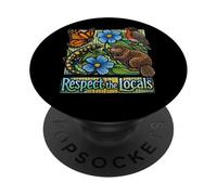 Respect The Locals Illustration de la Faune indigène PopSockets PopGrip Adhésif