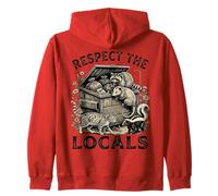 Respect The Locals Raccoon Funny Street Cats Respect Locaux Sweat à Capuche