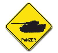 Respect Tiger Char Panzer Division SD. KFZ. 181 (15 x 15 cm), (Jaune/Noir) - autocollants # A615
