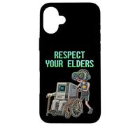Respect Your Elders Retro Computer Gamer Boy Funny VR Gaming Coque pour iPhone 16 Plus