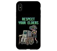 Respect Your Elders Retro Computer Gamer Boy Funny VR Gaming Coque pour iPhone XS Max