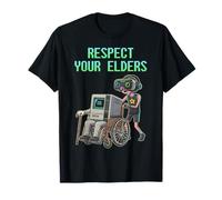 Respect Your Elders Retro Computer Gamer Boy Funny VR Gaming T-Shirt