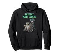 Respect Your Elders Retro Computer Gamer Girl Fun VR Gaming Sweat à Capuche