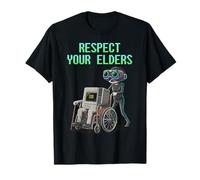 Respect Your Elders Retro Computer Gamer Girl Fun VR Gaming T-Shirt