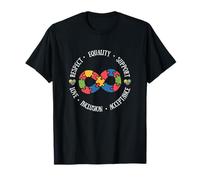 Respecter l'égalité Soutien Amour Inclusion Acceptation Autisme T-Shirt
